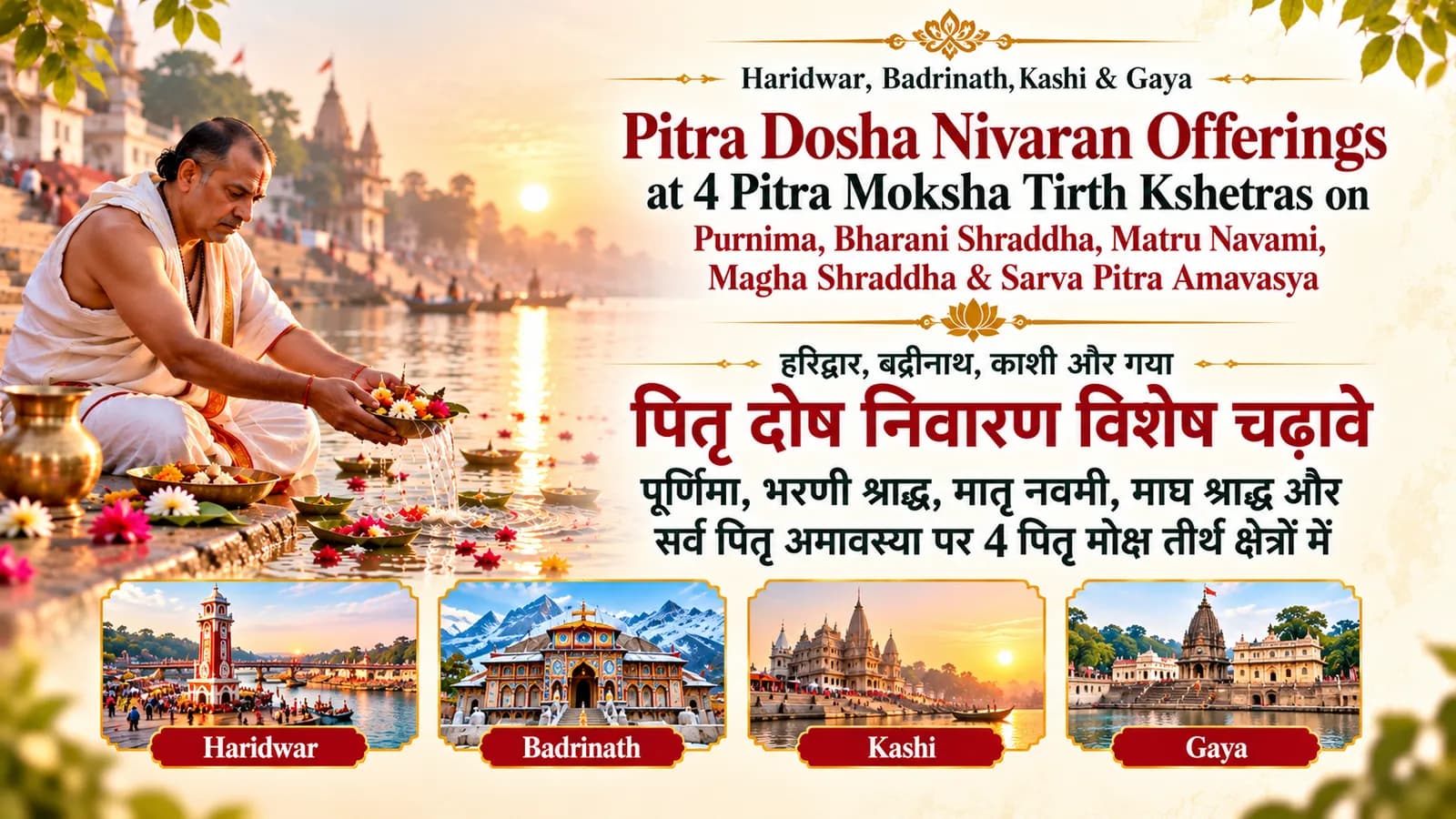 Sarva Pitra Amavasya Vishesh: Pitra Dosha Nivaran Offerings at 4 Pitra Moksha Tirth Kshetras on Purnima, Bharani Shraddha, Matru Navami, Magha Shraddha & Sarva Pitra Amavasya